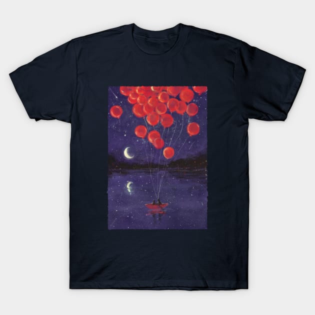 Moonlight river T-Shirt by Marianna Raskin